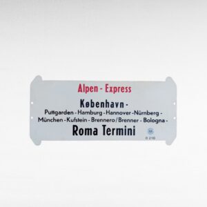 Emaliuota traukinio maršruto lentelė Alpen Express København Roma Termini